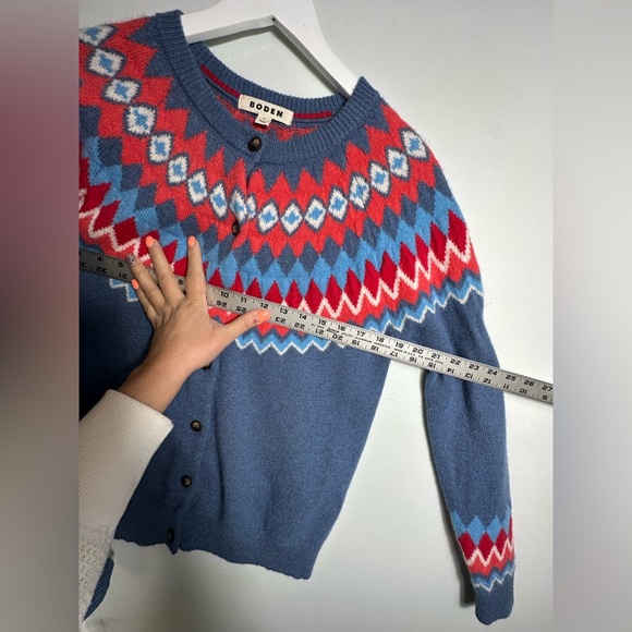 Boden Edie  Fair Isle  Cardigan Size Medium - Picture 13 of 16
